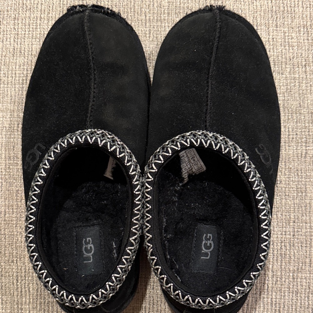 UGG Black Suede Tasman II Cozy Slippers